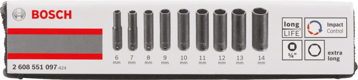 New Genuine Bosch 2608551097 Impact Control Socket Set For rotary