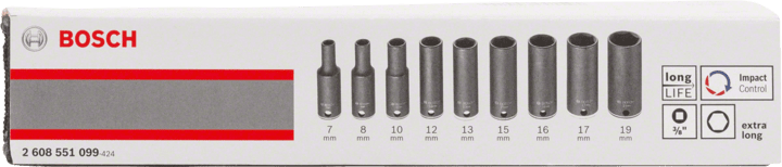New Genuine Bosch 2608551099 Impact Control Socket Set For rotary