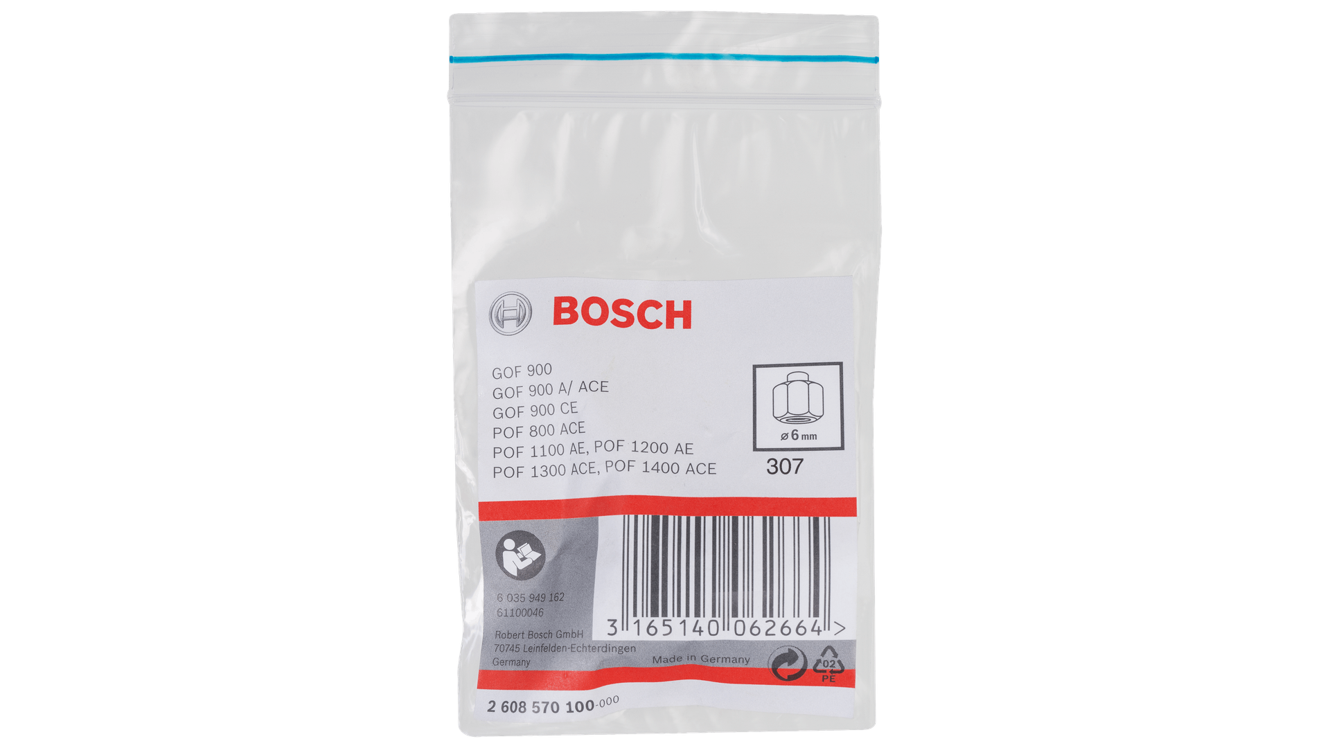 New Genuine Bosch 2608570100 Collet For hand-held routers