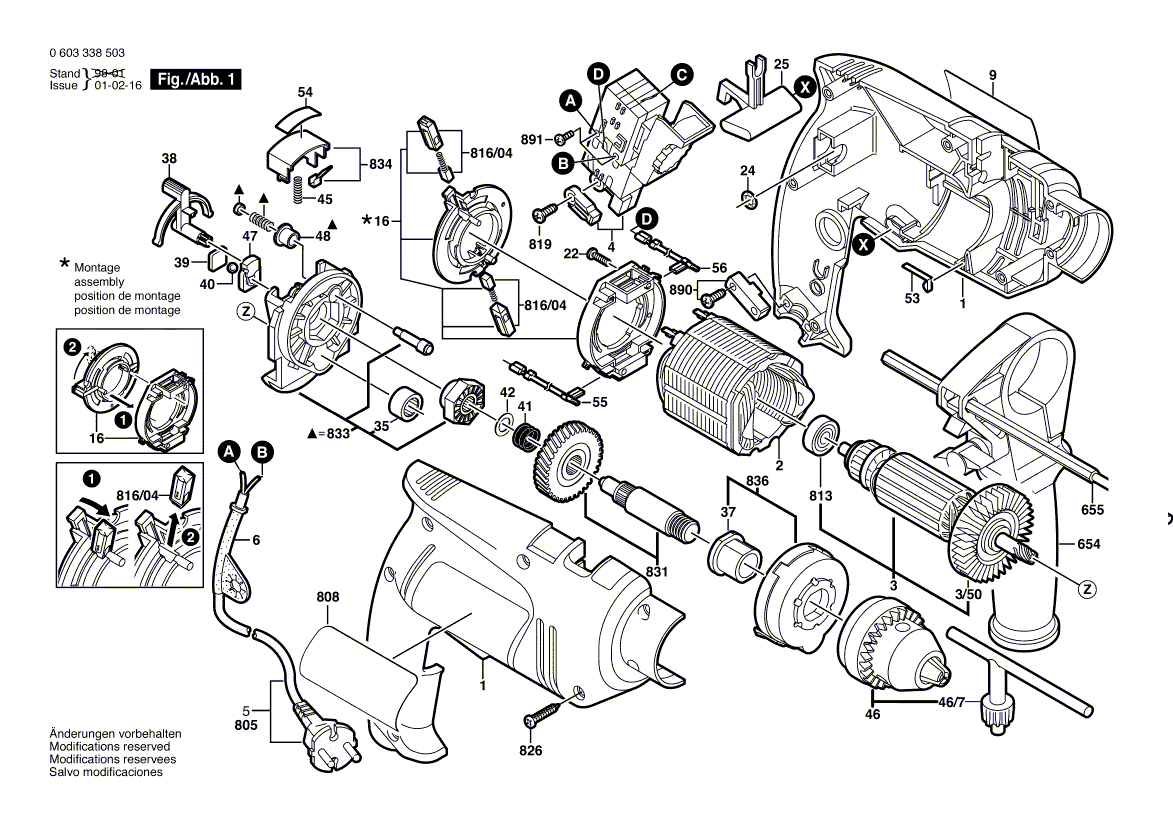 New Genuine Bosch 2608571053 Key Chuck