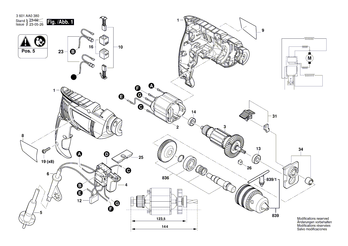 New Genuine Bosch 2608571076 Chuck
