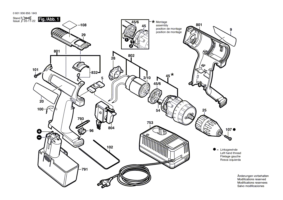 New Genuine Bosch 2608572096 Keyless Chuck