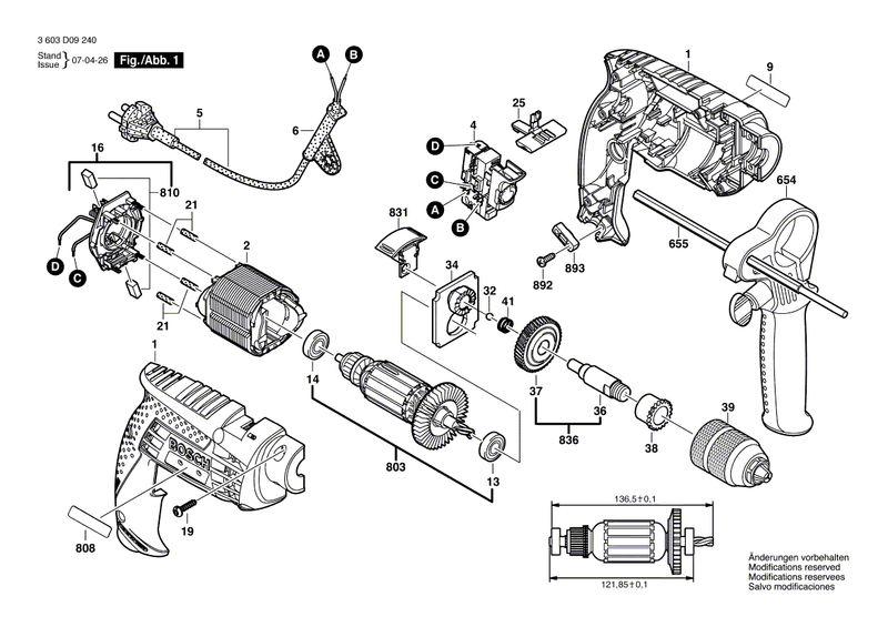 New Genuine Bosch 2608572165 Keyless Chuck