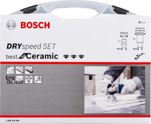 New Genuine Bosch 2608576669 Dry Speed Set, 3-Piece For small angle grinders