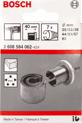 New Genuine Bosch 2608584062 Hole Cutters Set, 7-piece For rotary