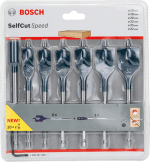 New Genuine Bosch 2608587009 Self-Cut Speed Spade Bit Set, 7-piece For rotary