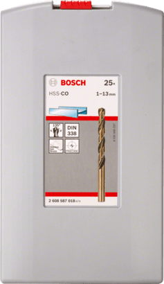 New Genuine Bosch 2608587018 HSS Twist Drill Bit Cobalt Set, ProBox, 19-piece
