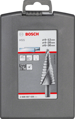 New Genuine Bosch 2608587426 HSS Step Drill Bit, 3-flat Shank, Set For rotary