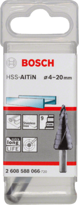New Genuine Bosch 2608588064 HSS AlTiN Step Drill Bit, 3-Flat Shank For rotary