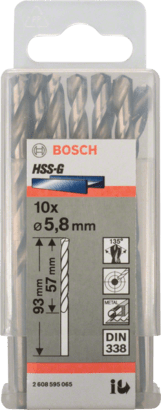 New Genuine Bosch 2608595065 HSS Twist Drill Bit Ground For rotary