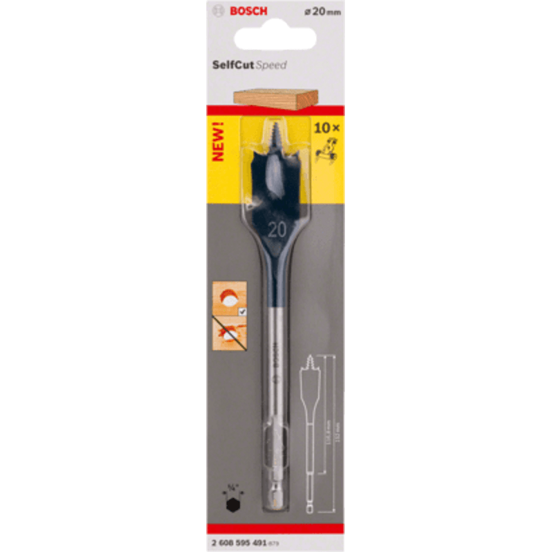 New Genuine Bosch 2608595491 Self-Cut Speed Spade Bit For rotary