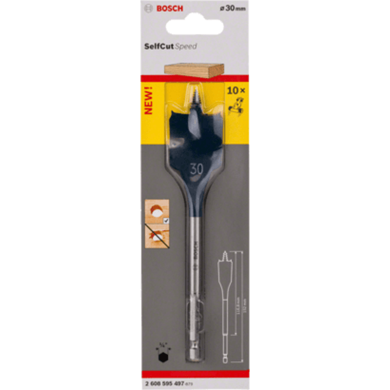 New Genuine Bosch 2608595497 Self-Cut Speed Spade Bit For rotary