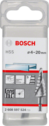 New Genuine Bosch 2608597524 HSS Step Drill Bit, Hex Shank For rotary