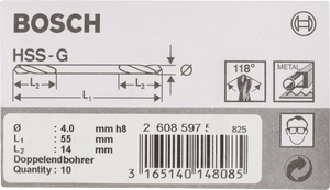 New Genuine Bosch 2608597588 HSS Double-Ended Drill Bit Ground For rotary