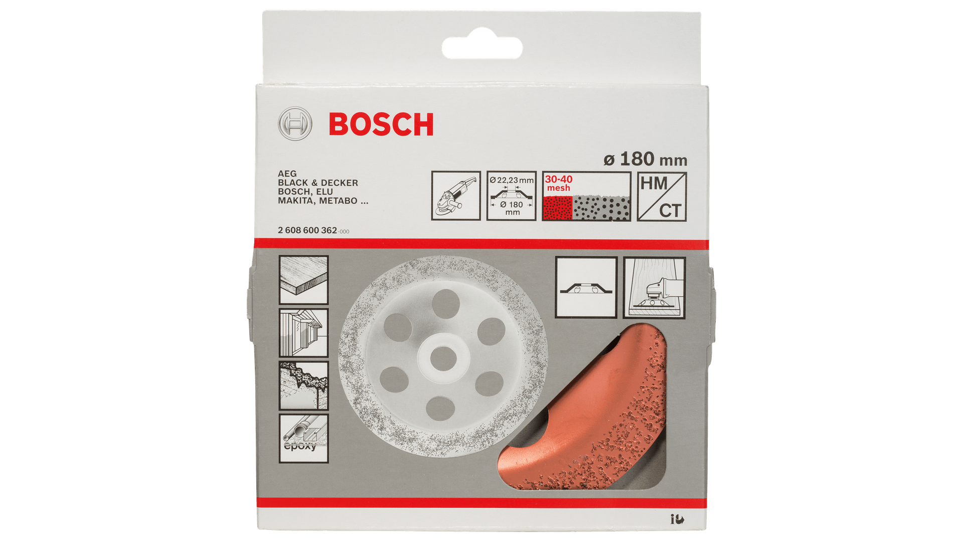 New Genuine Bosch 2608600363 Carbide Grinding Head, 180 mm For large angle