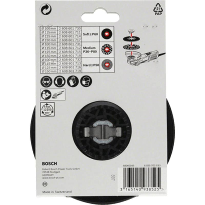 New Genuine Bosch 2608601713 X-LOCK Backing Pad Hard For small angle grinders