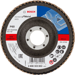 New Genuine Bosch 2608603653 X431 Standard for Metal Flap Discs, Angled Version