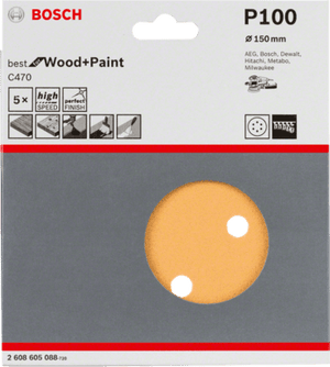New Genuine Bosch 2608605088 C470 Best for Wood and Paint For random orbital
