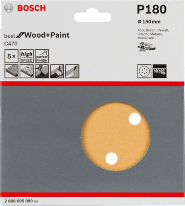 New Genuine Bosch 2608605090 C470 Best for Wood and Paint For random orbital