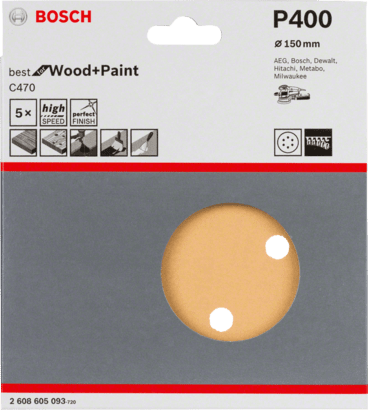 New Genuine Bosch 2608605093 C470 Best for Wood and Paint For random orbital