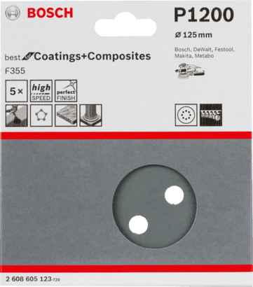 New Genuine Bosch 2608605123 F355 Best for Coatings and Composites For random