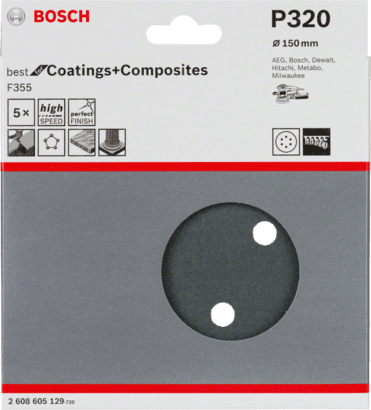 New Genuine Bosch 2608605129 F355 Best for Coatings and Composites For random