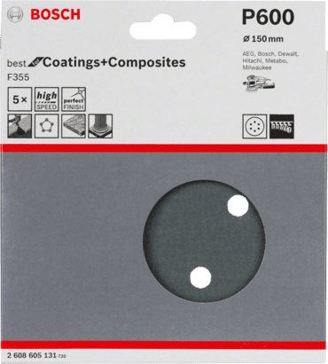 New Genuine Bosch 2608605131 F355 Best for Coatings and Composites For random