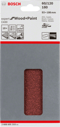 New Genuine Bosch 2608605310 C430 Expert for Wood and Paint For orbital sanders