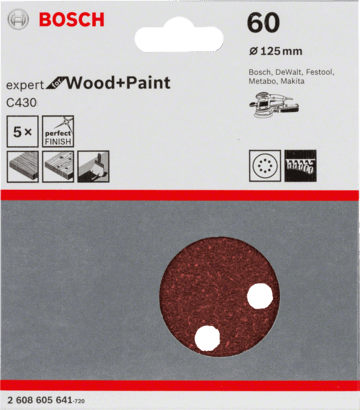 New Genuine Bosch 2608605641 C430 Expert for Wood and Paint For random orbital