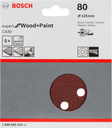 New Genuine Bosch 2608605642 C430 Expert for Wood and Paint For random orbital