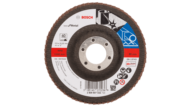 New Genuine Bosch 2608607325 X571 Best for Metal Flap Discs, Angled Version For