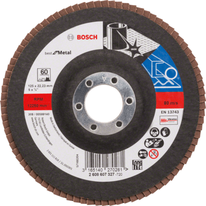 New Genuine Bosch 2608607327 X571 Best for Metal Flap Discs, Angled Version For