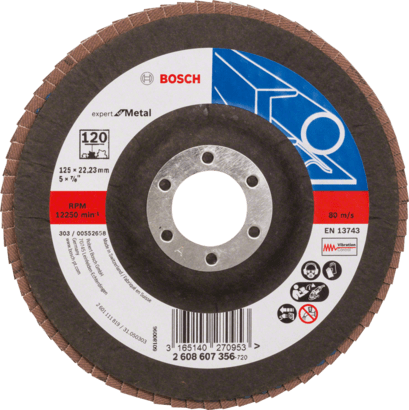 New Genuine Bosch 2608607356 X551 Expert for Metal Flap Discs, Straight Version
