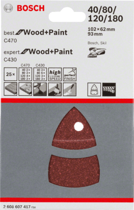 New Genuine Bosch 2608607417 Wood and Paint Set For multi sanders