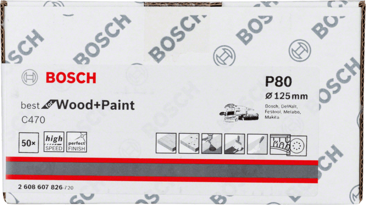 New Genuine Bosch 2608607826 C470 Best for Wood and Paint For random orbital