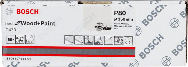 New Genuine Bosch 2608607835 C470 Best for Wood and Paint For random orbital