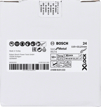 New Genuine Bosch 2608619153 X-LOCK R574 Best for Metal Fibre Sanding Disc For
