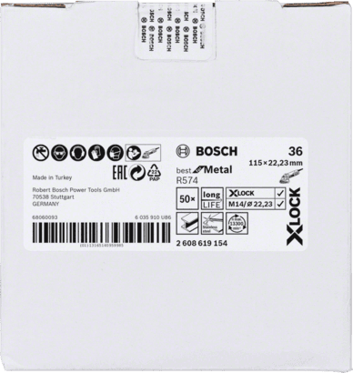 New Genuine Bosch 2608619154 X-LOCK R574 Best for Metal Fibre Sanding Disc For