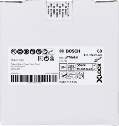 New Genuine Bosch 2608619155 X-LOCK R574 Best for Metal Fibre Sanding Disc For