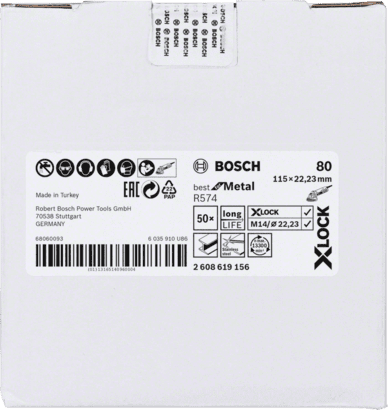 New Genuine Bosch 2608619156 X-LOCK R574 Best for Metal Fibre Sanding Disc For