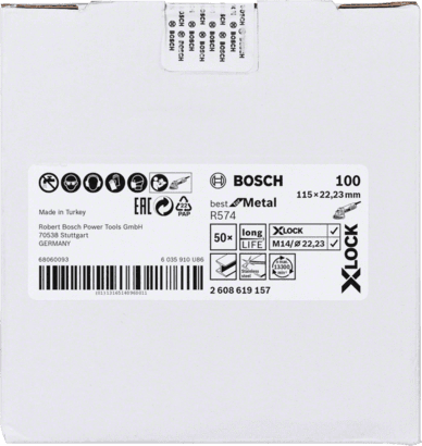 New Genuine Bosch 2608619157 X-LOCK R574 Best for Metal Fibre Sanding Disc For