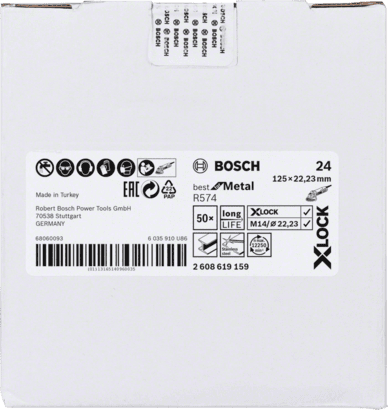 New Genuine Bosch 2608619159 X-LOCK R574 Best for Metal Fibre Sanding Disc For