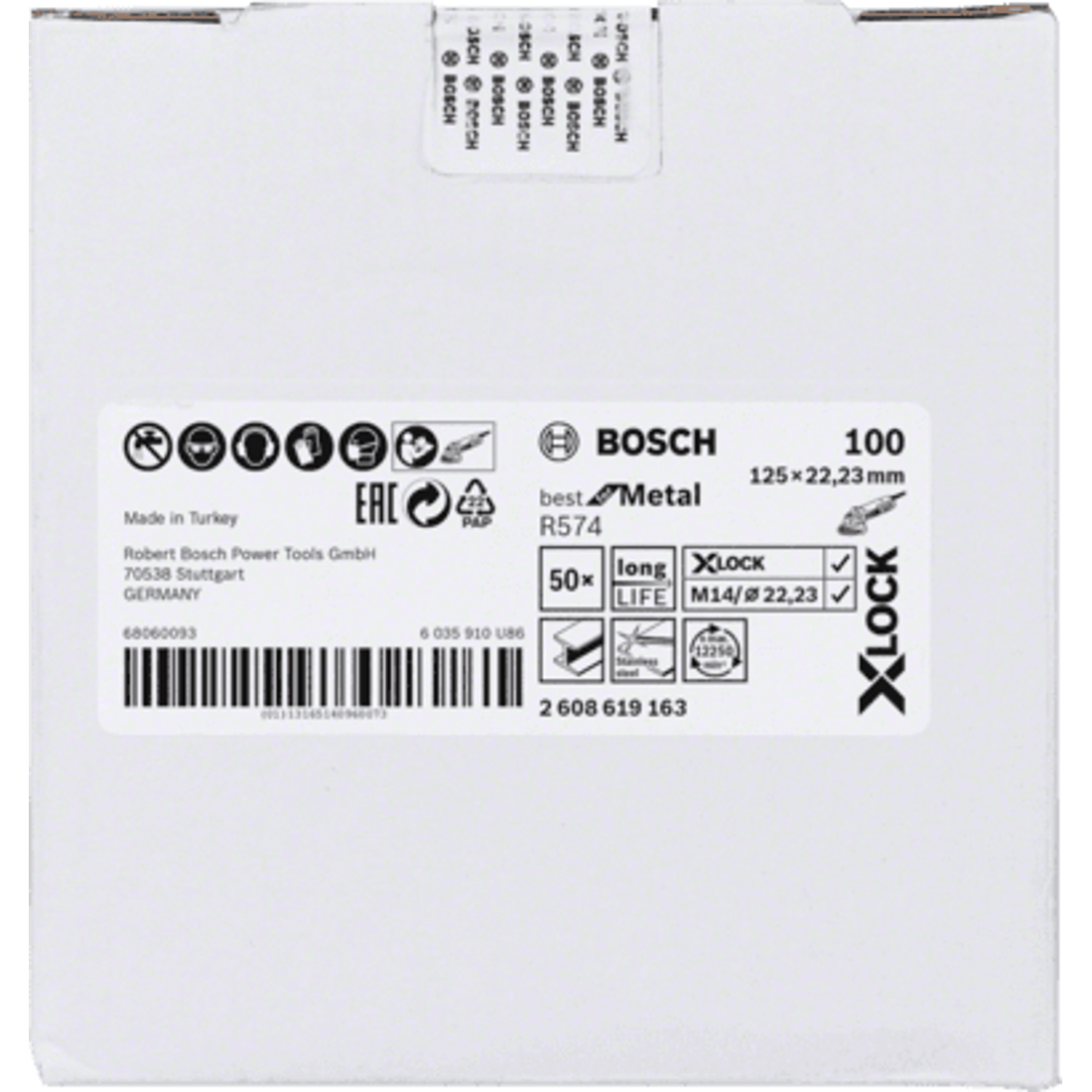 New Genuine Bosch 2608619163 X-LOCK R574 Best for Metal Fibre Sanding Disc For