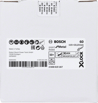 New Genuine Bosch 2608619167 X-LOCK R444 Expert for Metal Fibre Sanding Disc