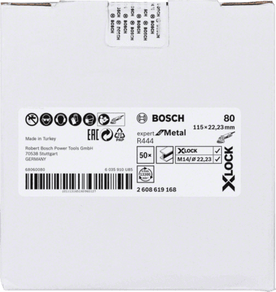 New Genuine Bosch 2608619168 X-LOCK R444 Expert for Metal Fibre Sanding Disc