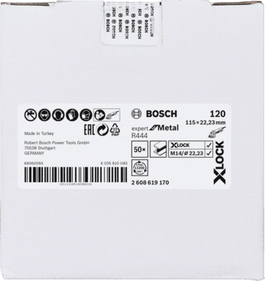 New Genuine Bosch 2608619170 X-LOCK R444 Expert for Metal Fibre Sanding Disc