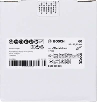 New Genuine Bosch 2608619179 X-LOCK R780 Best for Metal and Inox Fibre Sanding