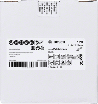 New Genuine Bosch 2608619182 X-LOCK R780 Best for Metal and Inox Fibre Sanding
