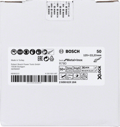 New Genuine Bosch 2608619184 X-LOCK R780 Best for Metal and Inox Fibre Sanding