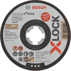 New Genuine Bosch 2608619261 X-LOCK Cutting Disc Standard for Inox For small